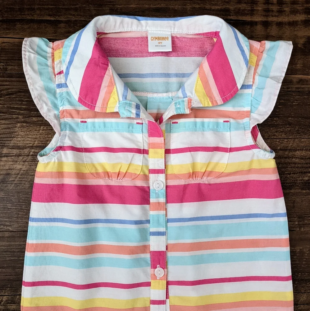 Gymboree Rainbow Stripe Tie Front Top